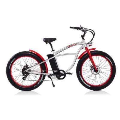 Bicicletta Bad Bike BEACH FAT eBike Aluminium/Red 250W