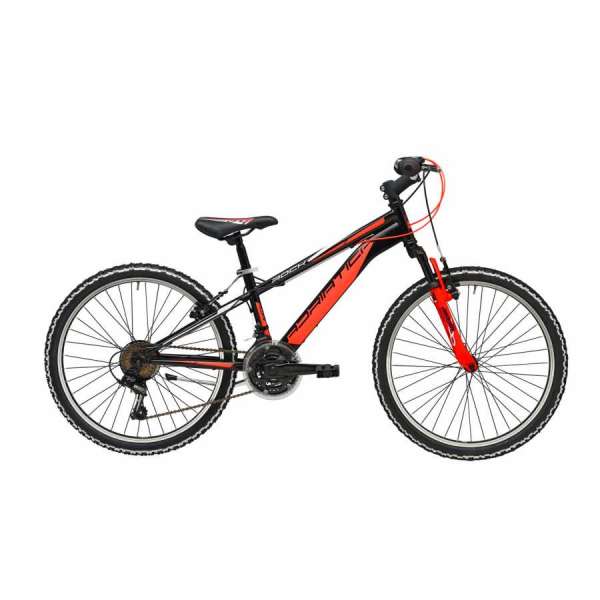 Bicicletta Cicli Adriatica MTB Junior Rock 24" 18V Nero Opaco / Arancio Fluo