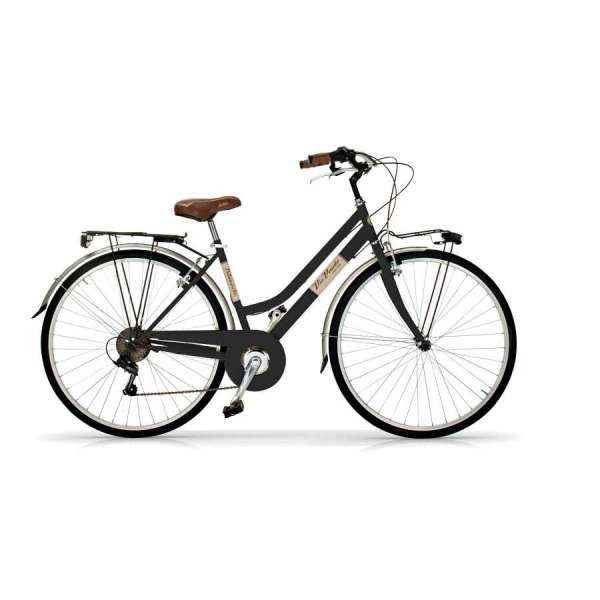 Bicicletta Via Veneto Allure Lady 28” Six Speed VV605L Nero Polvere di Caffè (Opaco)