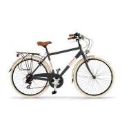 Bicicletta Via Veneto Elegance Man 28” Eighteen Speed VV615AM Nero Polvere di Caffè (Opaco)