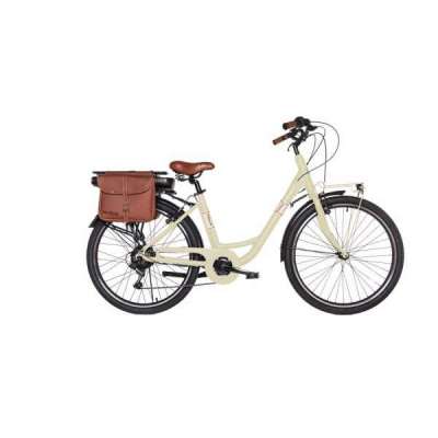 Bicicletta Via Veneto Nanci E-bike Lady 26&rdquo; 6 Speed VVE26L Beige Cappuccino